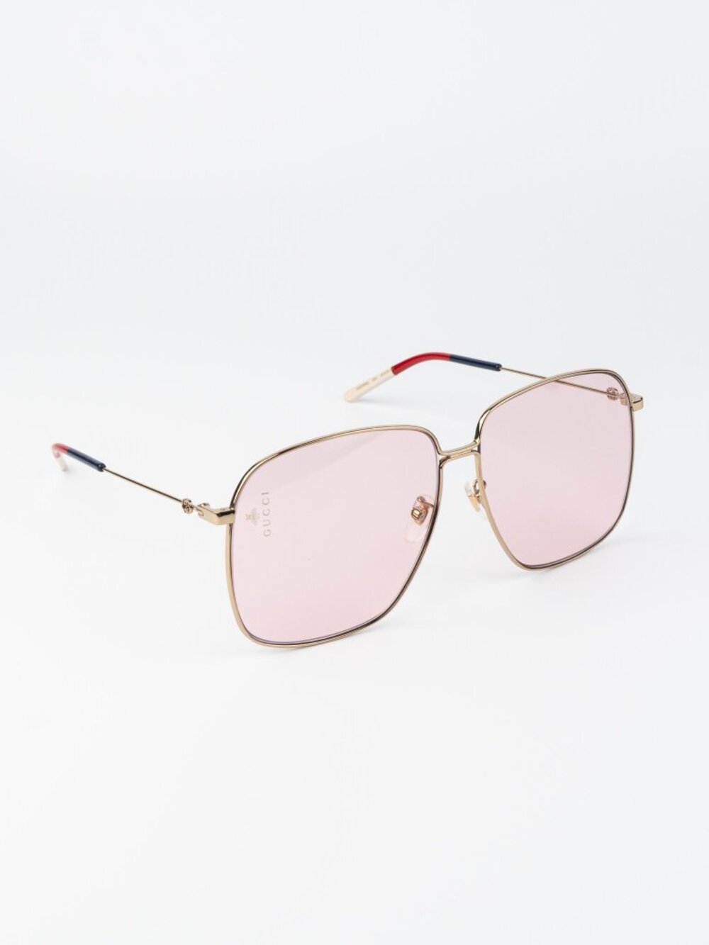 Gucci Women Sunglasses Gold Pink Square GG0394S 004 NEW AUTHENTIC - Picture 4 of 13